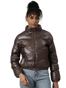 SHOWOFF Women's Puffer Jacket (8819_Brown