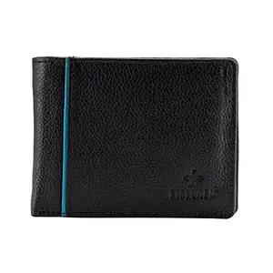 FINELAER Genuine Leather Bifold Ultra Thin RFID Blocking Anti-Theft Card Wallet for Men