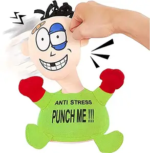 Whixant Electric Plush Anti Stress Doll, Desktop Stress Relief for Adults Interactive Toy, Desk Punching Bag Decompress Hit Toy Screaming Doll, Funny Toys for Adults and Children to Vent Stress