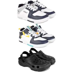 DRACKFOOT Men's Stylish Casual Shoes | Comfortable & Trendy Daily WearPremium Casual Shoes for MenGRT-(3-Combo)-1075-1074-3123-9 Multicolor