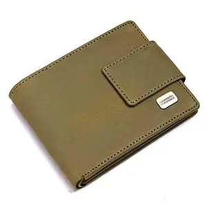 HAMMONDS FLYCATCHER Genuine Hunter Leather Wallet for Men, Moss Green - RFID Protected Leather Purse Wallets for Men -Mens Wallet with 7 Card Slots, Zipper Coin Pocket - Gift for Him on Any Occasions