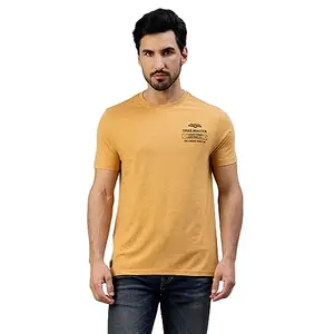 Royal Enfield Men's Regular Fit T-Shirt (TSS220051_Mustard Melange