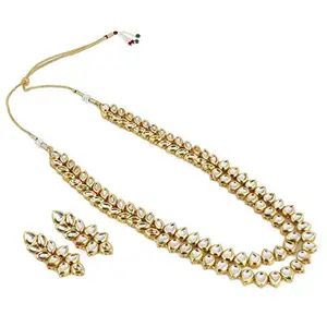 Shining Diva Fashion Kundan Stylish Traditional Wedding Necklace Jewellery Set for Women (9790s)