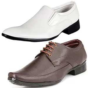 Vitoria Combo Pack of 2 Formal Shoes,Perfect Men's and Boys-Office Shoes/Suit Shoes/Dress Shoes/Party Shoes Multicolor