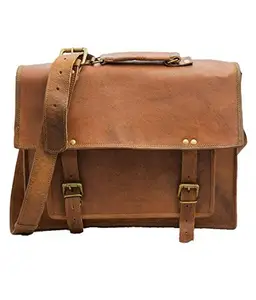 Znt Bags No.1047 15 inch Genuine Leather Laptop Office Messenger Bag for Men&Women.