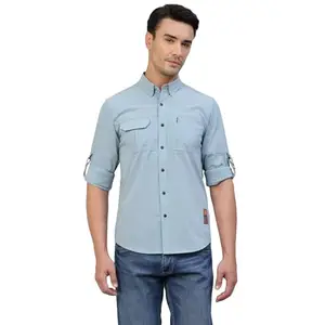 Royal Enfield Men's Classic Fit Shirt (SHS240006_Blue L)