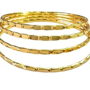 Traditional Gold-Plated Brass Bangles Set,Dailly wear (2.8)