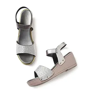 Marc Loire Women Soft Comfortable Gun Metal Solid Wedge Heels,Size_6