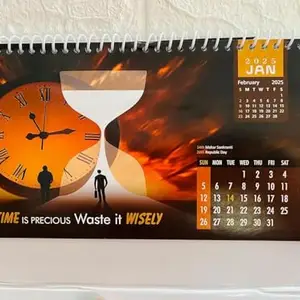 Desktop Calendar 2025 Mind Refreshing Images with Encouraging Quotes (10 x 8 inches) Standing Flip Desk Calendar 2025 Table Calendar Office Planner Desk top planner