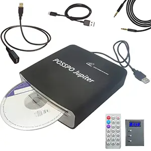 POSSPO CD DVD Player for Car with USB Port AUX Port, Portable External CD Player That Plugs into Car Laptop Desktop TV Computer, Plug & Play –Upgraded with Extra USB Extension Cable