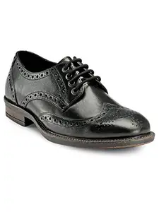TEAKWOOD LEATHERS Teakwood Genuine Leather Formal Oxford Office Shoes for Men(Black)