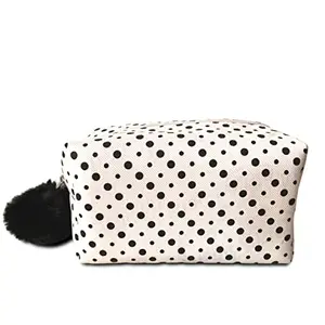 Strutt White and Black Polka Dot Travel Kits/Make up Pouch/Cosmetics Case/Travel Organiser for Women