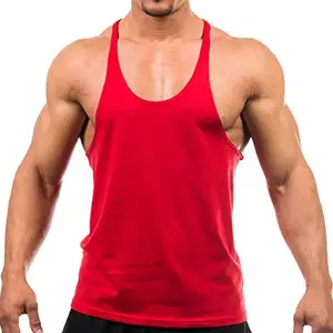 THE BLAZZE 0001 Men's Superman Gym Tank Gym Tank Stringer Tank Tops for Men Gym Vest for Men Sleeveless Bodybuilding Gym Tank Tops for Men (Large(38�-40"), B - Red)