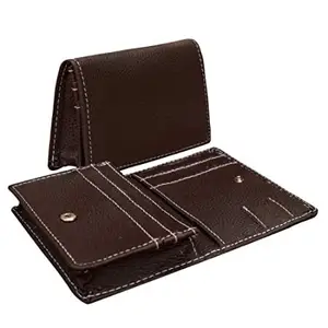 MATSS Coffee Brown Artificial Leather Card Holder||ATM Card Case||Credit Card Holder for Men and Women