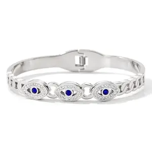 MYKI Beguiling Pretty Evil Eye Diamond Kada Bracelet For Women & Girls