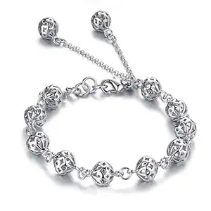 Peora Alloy Silver Plated Elegant Bracelet for Women Stylish