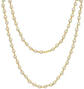 Women Latest Stylish Necklace Gifts for Girls (Mala) (Pearl 2 Layer Necklace, Multi)