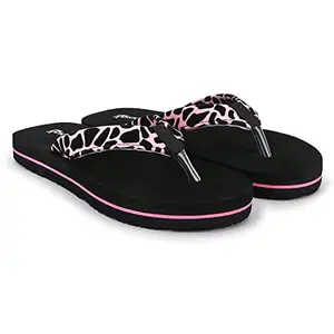 ROKKS Woman's Fashion Stylish Soft Comfortable Slipper for Girls/Ladies (Black&Pink, numeric_8)