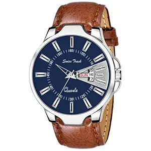swiss track Analog Blue Dial Men's & Boy's Leather Watch (Model_ST_144) Pack of 1 Pc
