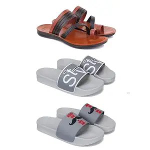 DRACKFOOT Men's Sandals | Lightweight Wear| Stylish & Easy to Wear For Men's GRT-SAN-(3-COMBO)-3151-1589-1590-8