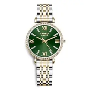 BRUNO MILANO Luxe Diamond Studded Bezel Watch for Women and Girls