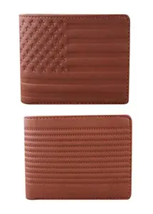 Anumlight AF-Tan, Men Casual Artificial Leather Wallet (Combo-2)