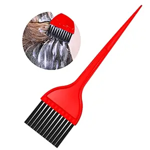 Nyamah Sales Professional Hair Coloring Dyeing Brush Comb for Hair Dye Hair Bleach Tint Brush Hair Salon Tool Red_Color (Pack of 1)