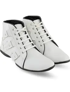 Men?s Shoes ? Stylish, Comfortable & Durable Footwear for Casual, Formal, Sports & Outdoor Activities-White-Boot-9