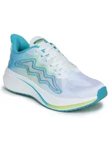 ABROS Boris Running Sports Shoes Breathable Upper Fly-Knit with Hyperfused Sole Memory Foam Insole Casual Walking & Gym Shoes for Mens(White/Sea Green 7)