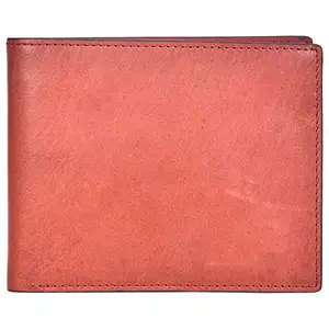 Leatherman Fashion LMN Men Casual Cherry Genuine Leather Regular Wallet (3 Card Slots)