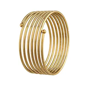 Amazon Brand - Anarva  18k Gold Plated Spring Kada Bangles for Women (ADB160FL-c)