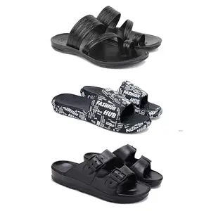 DRACKFOOT Men's Sandals | Lightweight Wear| Stylish & Easy to Wear For Men'S GR-SAN-(COMBO-3)-3152-3103-3115-10