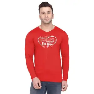 Men's Round Neck T-Shirt | Comfortable & Stylish Men's T-Shirt Idea for Gym, Sports, Casual Outings, or Lounge Wear - Small Red
