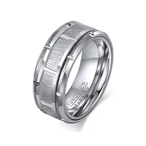Asma Jewel House Tungsten Carbide 8mm Wide Wedding Ring for Men & Boys (Silver)