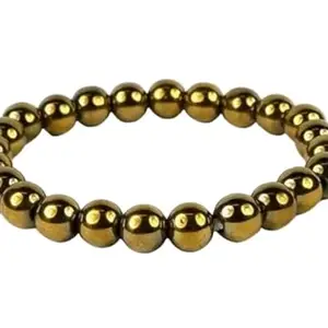 SreeGems Pyrite Bracelet Original Certified Golden Pyrite Certified Bracelet Golden Pyrite 22 Beads Round Shape गोल्डन पाइराइट स्टोन ब्रेसलेट Pyrite Crystal Bracelet For Women Men