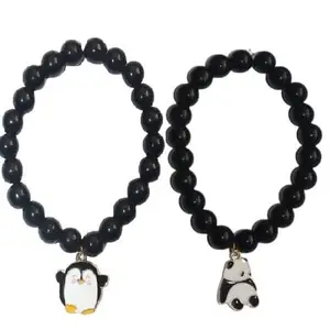 BEAUTIVIA Panda-Penguin Gift Couple Bracelet Men Women Friends Panda Bracelet Love Pandas Panda Lover Gift Panda Jewelry (pack Of 2)