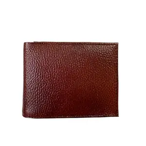 LIDA FASHION Classic Brown Leather Bifold Wallet for Men with Multiple Card Slots, ID Window
