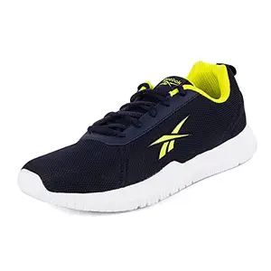 Reebok Men's Mesh Ree-Glide Running Shoes, Vector Navy-SEMI Solar Yellow, 10 UK (11 US)