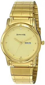 Sonata Classic Analog Gold Dial Men's Watch-NL7023YM09/NP7023YM09