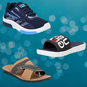 Genial Running Shoes for Men (Blue) | Size - 7 | P-GL-BLU 142+GC 504 BLU+BRN KHDI-7