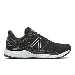 New Balance Women's Fresh Foam 880v11, Black/White, 5.5 Medium