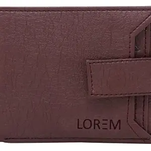AVIR Lorem Maroon Removable Card Holder Bi-Fold Faux Leather 7 ATM Card Slots Wallet for Men WL09