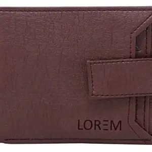 KCK INTERNATIONAL Lorem Maroon Removable Card Holder Bi-Fold Premium Faux Leather 7 ATM Card Slots Wallet for Men WL09-B
