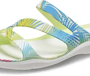 Crocs Women's SwtwtrAmnGrcSnd White/Tropical Sandal-2 Kids UK (208838-1C8)