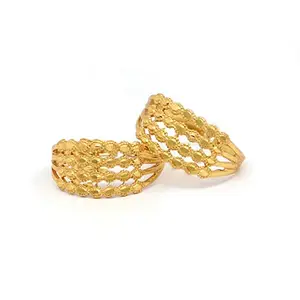 GRESHA Brass Gold Plated Toe Ring for Girls and Women