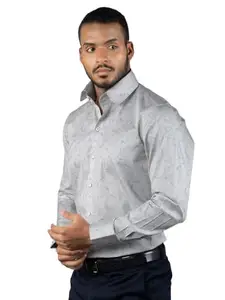 LOUIS STITCH Men's Cotton Regular Fit Shirt (ST-BS349-S9-GYCF-42-500) Grey