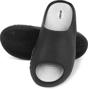 FREE KICKS Ultra Soft Slippers with Cushion for Adult | Comfortable & LightWeight | Stylish & Anti-Slip | Waterproof & Everyday Flip Flops for Men (Grey, UK Footwear Size System, Adult, Men, Numeric, Medium, 7)