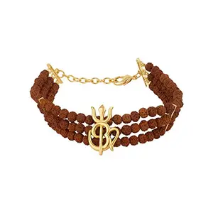 Voylla Beaded Bracelet for Men (Golden)(8907617779331)