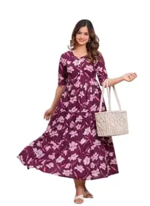 Baby Anarkali Gown (in, Alpha, M, Regular, mahroon)