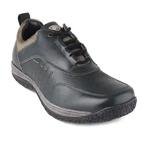 Red Chief Olive Green Leather Casual Shoes for Men
